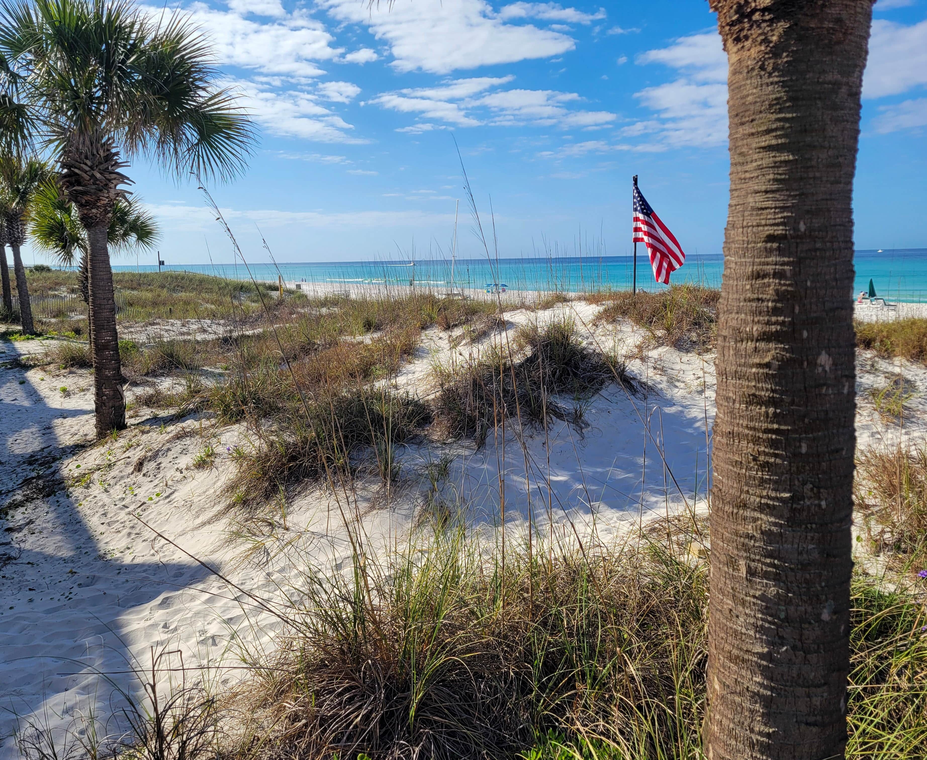On the beach, beach towels
