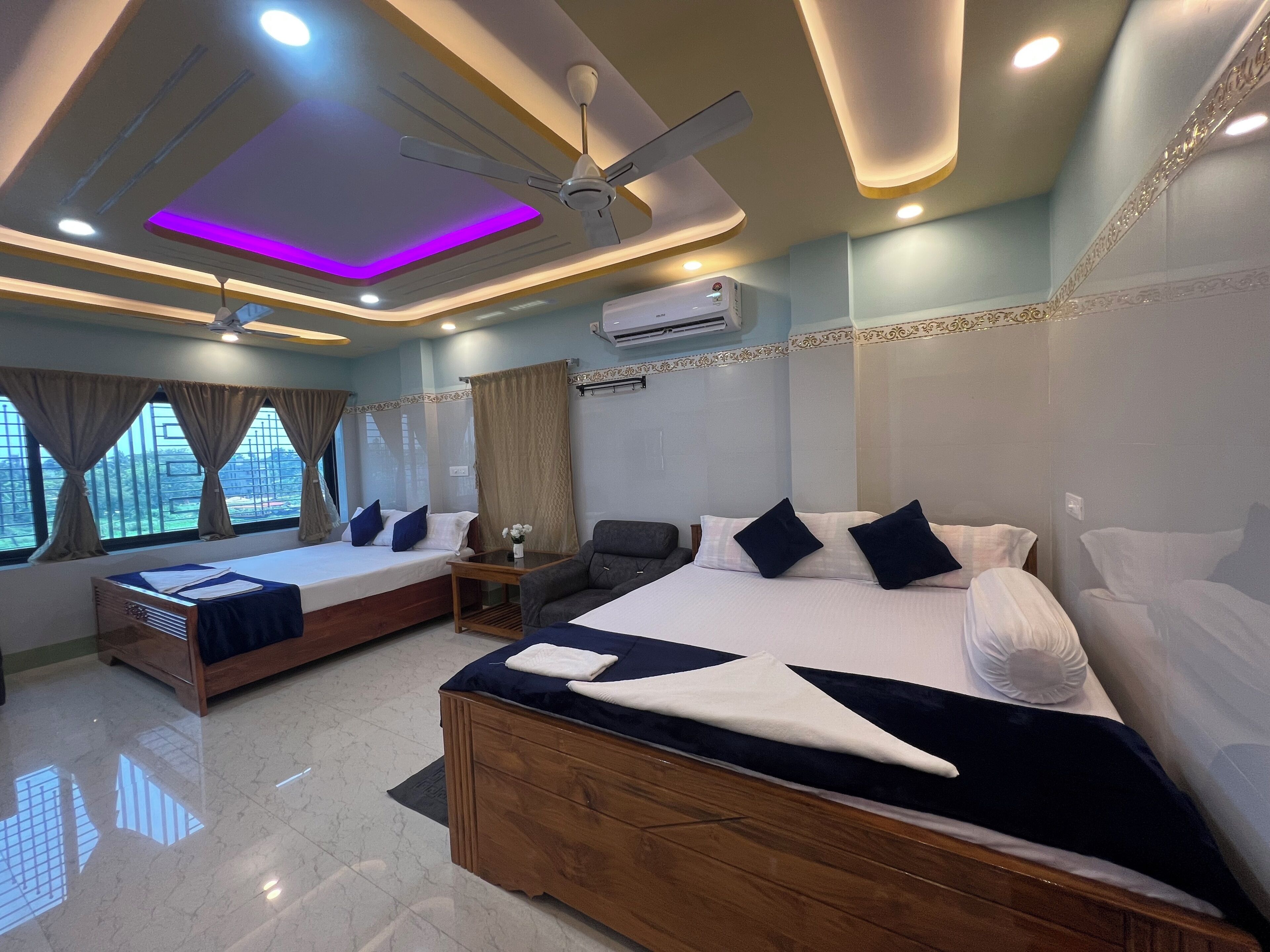Luxury Quadruple Room, Patio, River View | Blackout drapes, soundproofing, free WiFi