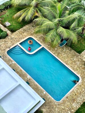 Pool - Elegant Sea View 3BD Apt, King Bed, Full AC, Pool. (Santo Domingo Este)