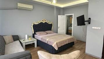 Appartement, balkon, uitzicht op de stad