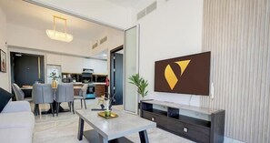 Luxury Apartment, Balcony, City View | Living area - Olivz Residence by Danube Near Dragon (Dubai)