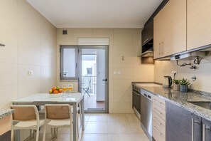 Fridge, microwave, oven, stovetop - #368 T2 Apartment | Sea View & Terrace Albufeira (Albufeira)