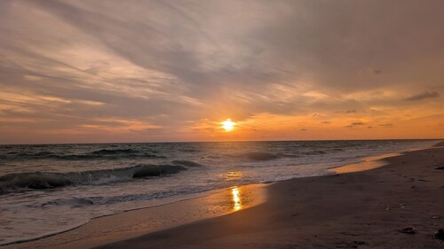 Your private beach retreat awaits! Heated pool, free ferry & parking!