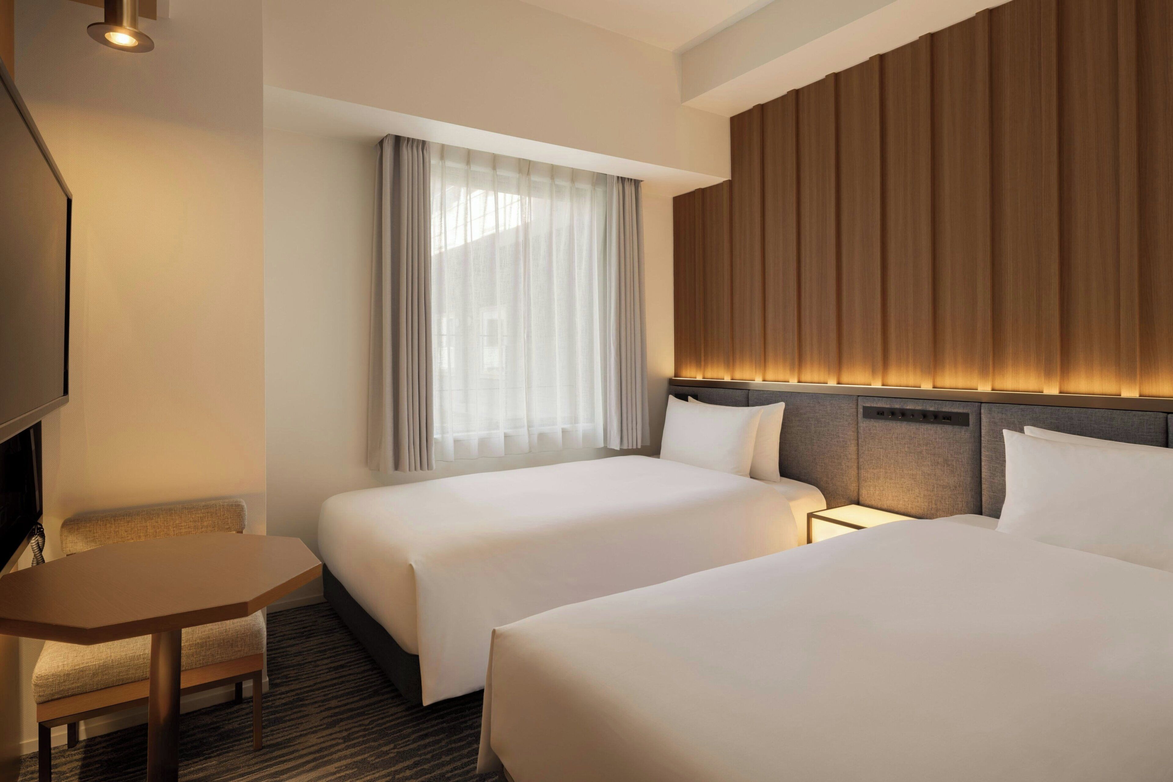 Kamer, 2 eenpersoonsbedden, uitzicht op stad