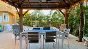 Outdoor dining - Private Home Pool Ocean Views Steps to Beach (Rincon)