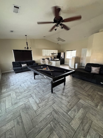 Living area. Stagecoach rental -3 min from festival.