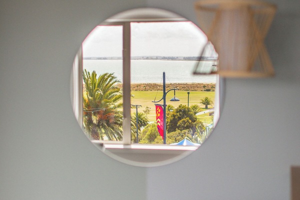 Deluxe Studio, Ocean View | In-room safe, laptop workspace, blackout drapes, soundproofing