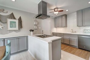 Coffee/tea maker, fridge, microwave, oven - Sandy Beach Retreat,  Escape to a coastal paradise in this charming 3-bedroom, 2-bath house in Fulton, Texas! (Fulton)