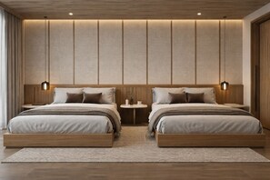 Suíte conforto, 2 camas Queen | Cofres nos quartos, escrivaninha, espaço de trabalho para notebook