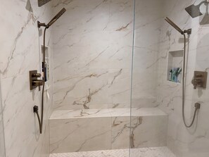 Shower, hair dryer, bidet, towels - Live near the beach this summer in  2-bedroom house in Oceanside, 55+ community (Oceanside)