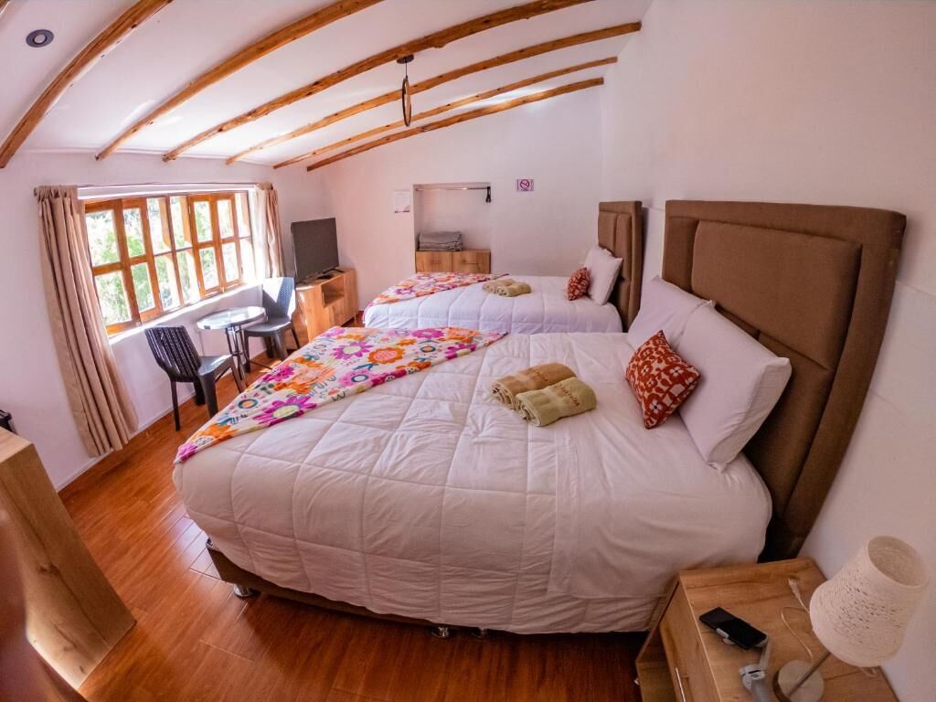 Familie tweepersoonskamer, terras, uitzicht op tuin