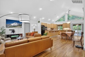 Smart TV, fireplace, video games, books