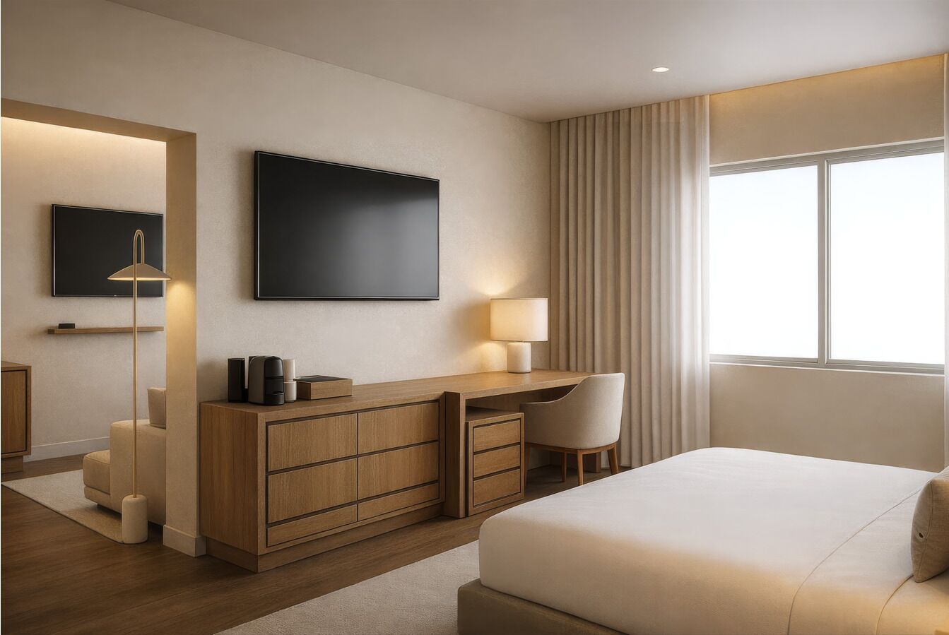 Quarto luxo, vista para o jardim