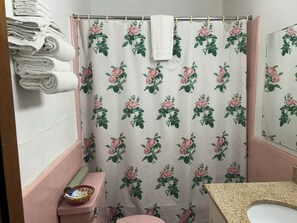 浴缸、風筒、提供毛巾、番梘