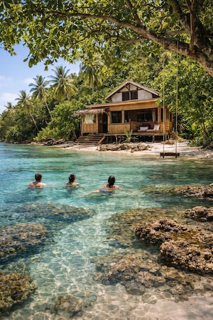 Außenbereich. Private Beachfront Home – Aore Island, Vanuatu