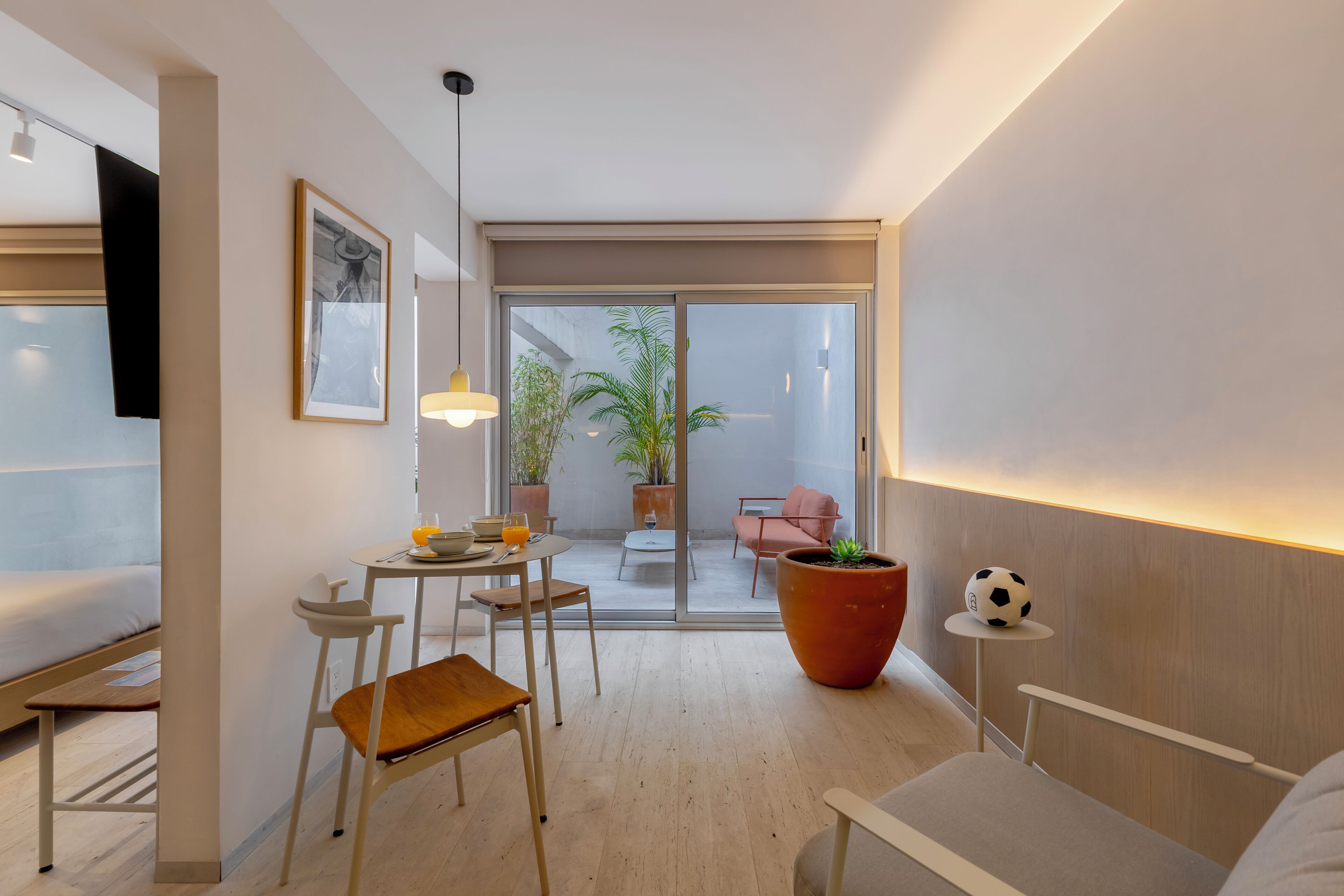 Luxury Studio, Patio | Living area | 50-inch Smart TV with digital channels