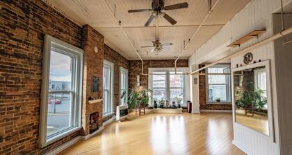 Rustic short‑term hospitality space in Downtown Watertown.
