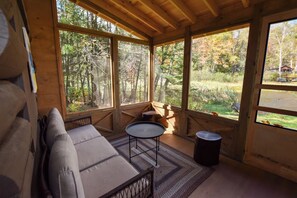 Living area - Relaxing Lakeside Resort-Cabin 6 (Olmstedville)