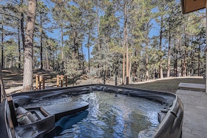 Outdoor spa tub - New Listing!! Family Retreat w/ Zipline + Theater + Sauna (Colorado Springs)