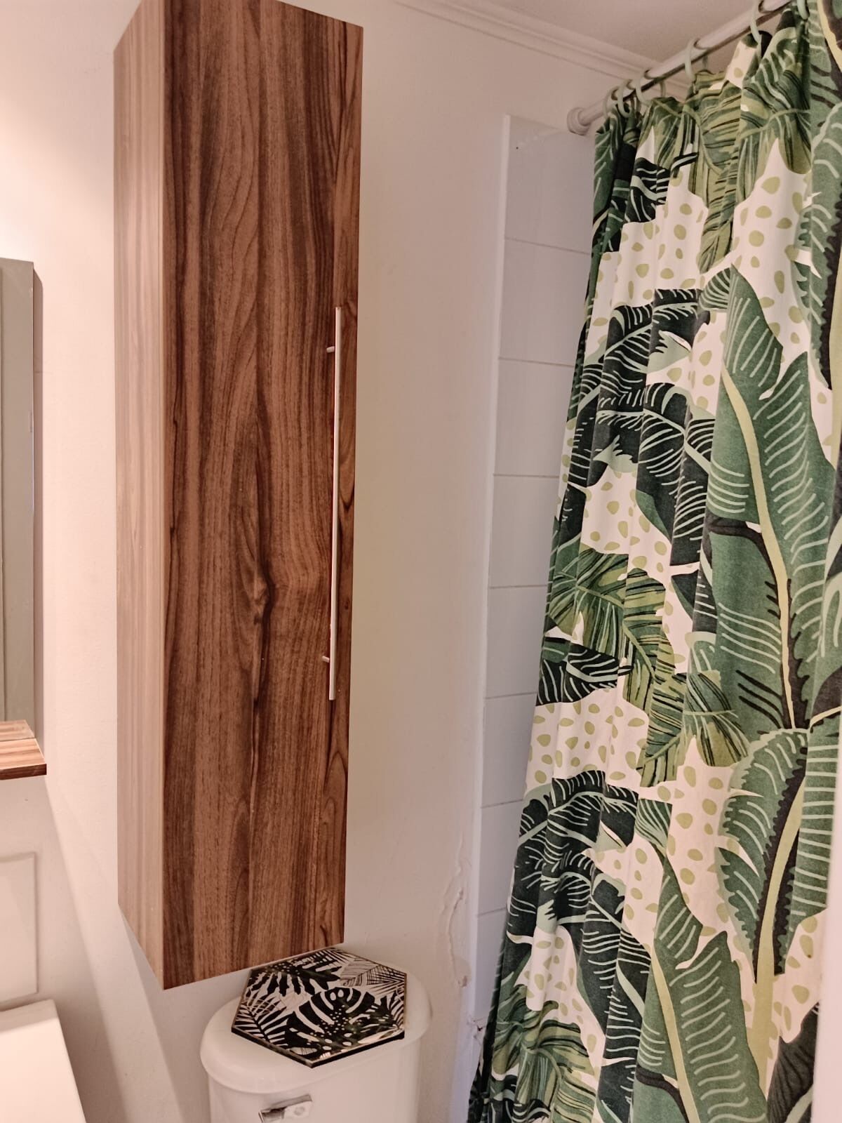 Hair dryer, towels, toilet paper