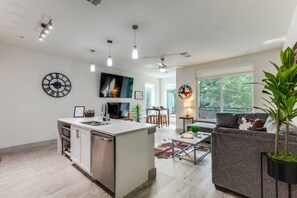 Condo, 1 Bedroom, Accessible, Smoking | Living area - Riverwalk & Pool View Condo Pets & Free Parking (San Antonio)