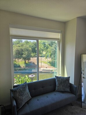 Condo, 1 Bedroom, Smoking, Balcony | Living room - Luxury Riverwalk Condo Pool, Balcony, Parking (San Antonio)