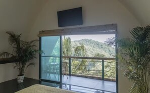 Cabaña, 1 cama de matrimonio grande, balcón, vistas a la playa | Terraza o patio
