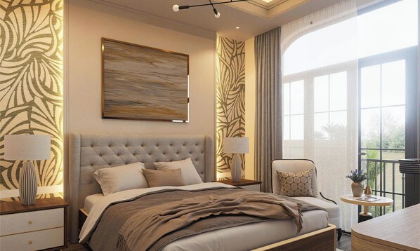 Habitació doble per a ús individual Deluxe, balcó, vistes al pati