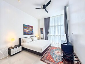 1 dormitorio, tabla de planchar con plancha, Internet y ropa de cama