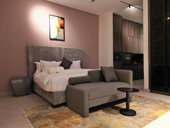 Family Apartment, Balcony, City View | In-room safe, desk, laptop workspace, blackout drapes