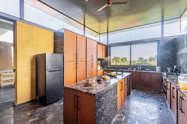 Deluxe Villa, Garden View | Private kitchen - ELIVAAS Hari Bagh 4 BHK Villa (Jheejha)