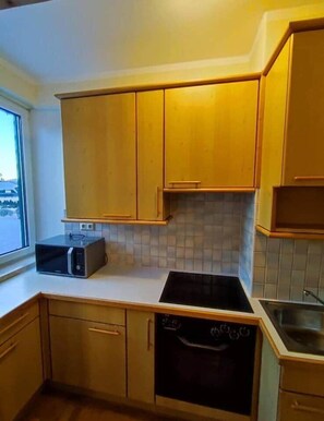 Fridge, microwave, oven, stovetop - Lakeside Apartment - Velden (Velden am Wörthersee)