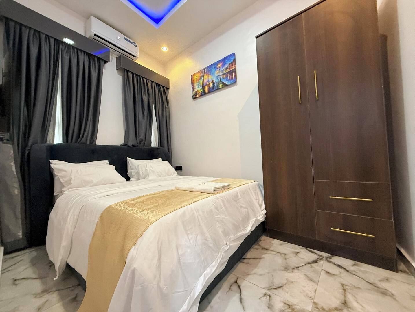 Apartemen Ekonomi, balkon, pemandangan kota