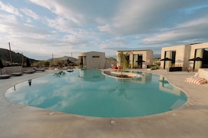 Seasonal outdoor pool, pool umbrellas, pool loungers - Kyklio Pavilions (Nafplio)