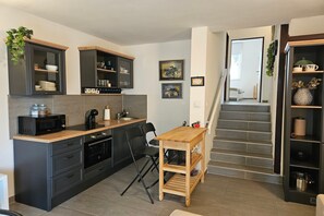 Family Apartment, Multiple Bedrooms, Mountainside (Punta Debij Apartment Andrea) | Private kitchen | Fridge, microwave, oven, stovetop