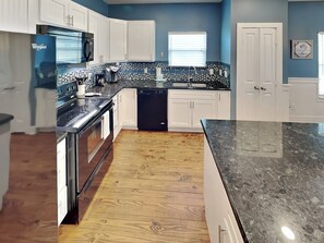 Fridge, microwave, oven, stovetop - Feather | Coastal Home Steps to the Beach! (Port Aransas)