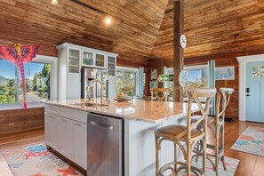 Fridge, microwave, oven, stovetop - Oceanfront Cottage | Expansive Deck | Stunning Views | 3BR Retreat (Emerald Isle)