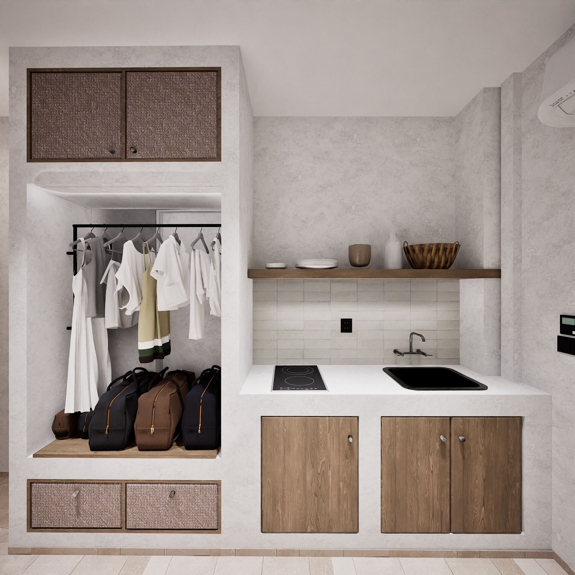 Standard Garden View Room - Double Bed | Private kitchen | Mini-fridge, stovetop, cookware/dishes/utensils