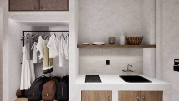 Standard Garden View Room - Double Bed | Private kitchen | Mini-fridge, stovetop, cookware/dishes/utensils