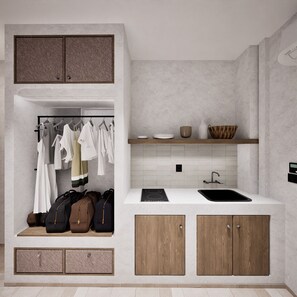 Chambre Double Standard, vue jardin | Cuisine privée