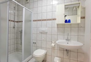 Shower, towels, soap, toilet paper - Quiet vacation home, residential area. 6 apartments with sea view. To beach 350m (Vodice)