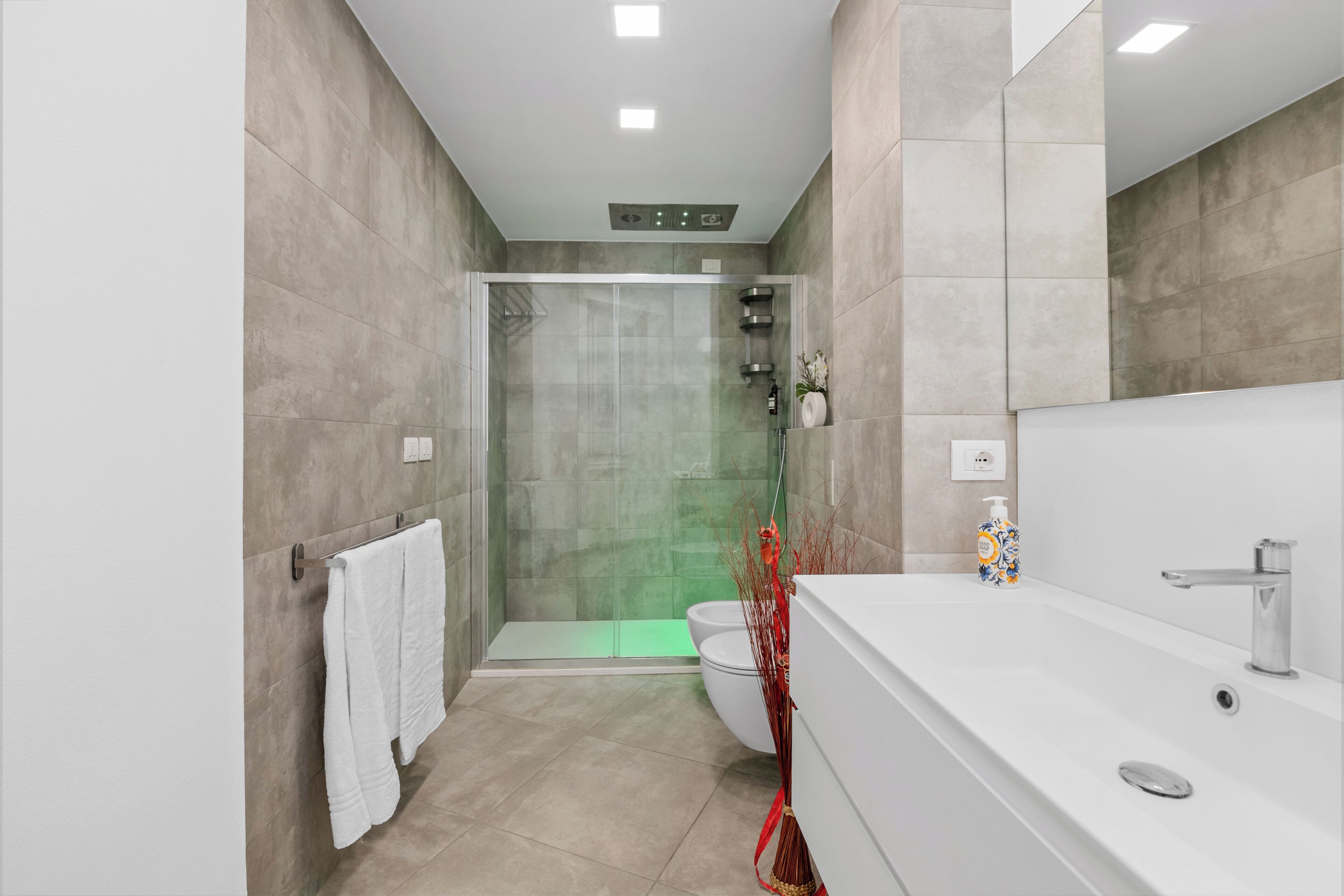 Dutxa, assecador de cabells, bidet i tovalloles 