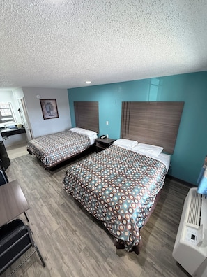 Double Room, 2 Queen Beds, Non Smoking | Desk, laptop workspace, free WiFi