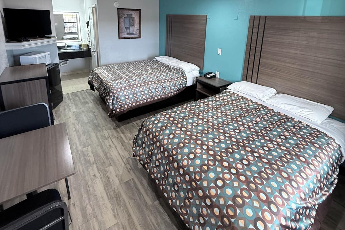 Double Room, 2 Queen Beds, Non Smoking | Desk, laptop workspace, free WiFi