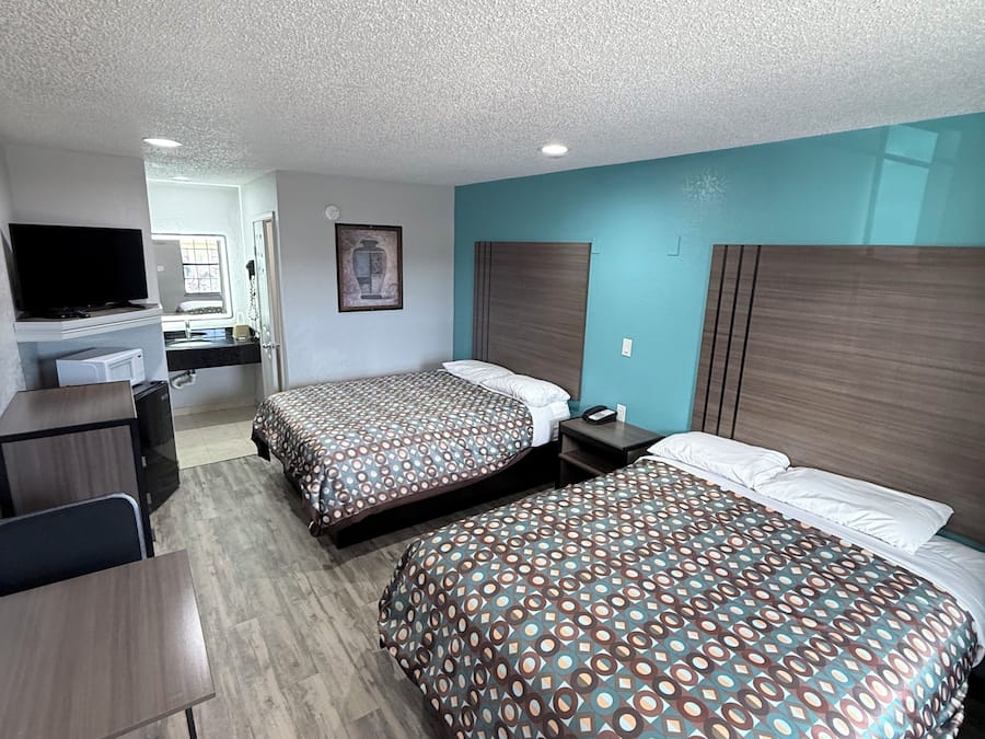 Double Room, 2 Queen Beds, Non Smoking | Desk, laptop workspace, free WiFi