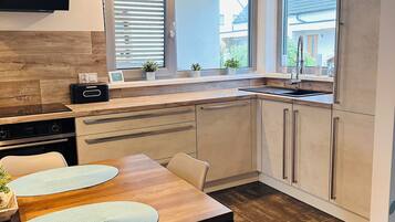 Fridge, oven, stovetop, dishwasher