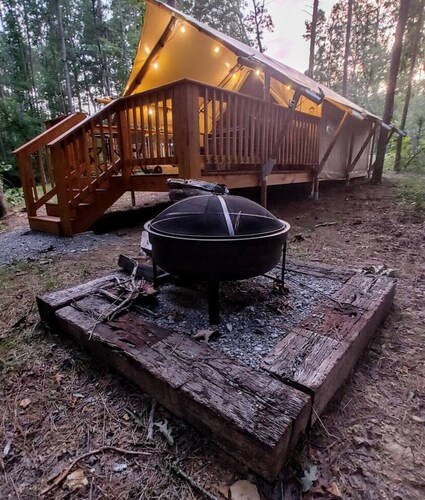 Canvas Glamping Tent On 18 Acres Near State Parks, Trails, and Waterfalls