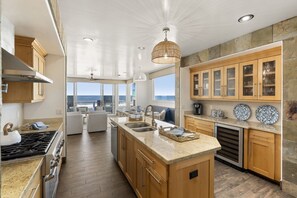 Fridge, microwave, oven, stovetop - New Beachfront Home | Walk to Pier, Dining & Coffee | Oceanside CA (Oceanside)