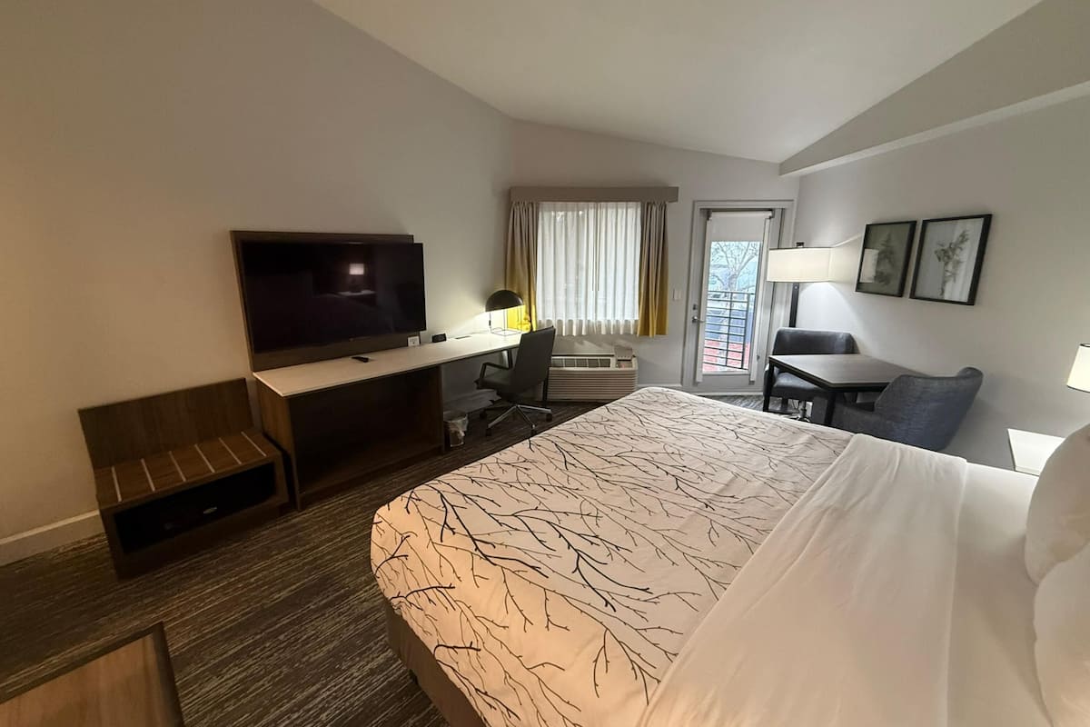 Standard-herbergi - 1 stórt tvíbreitt rúm - reyklaust - svalir | Einkaeldhúskrókur