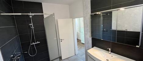 Shower, hair dryer